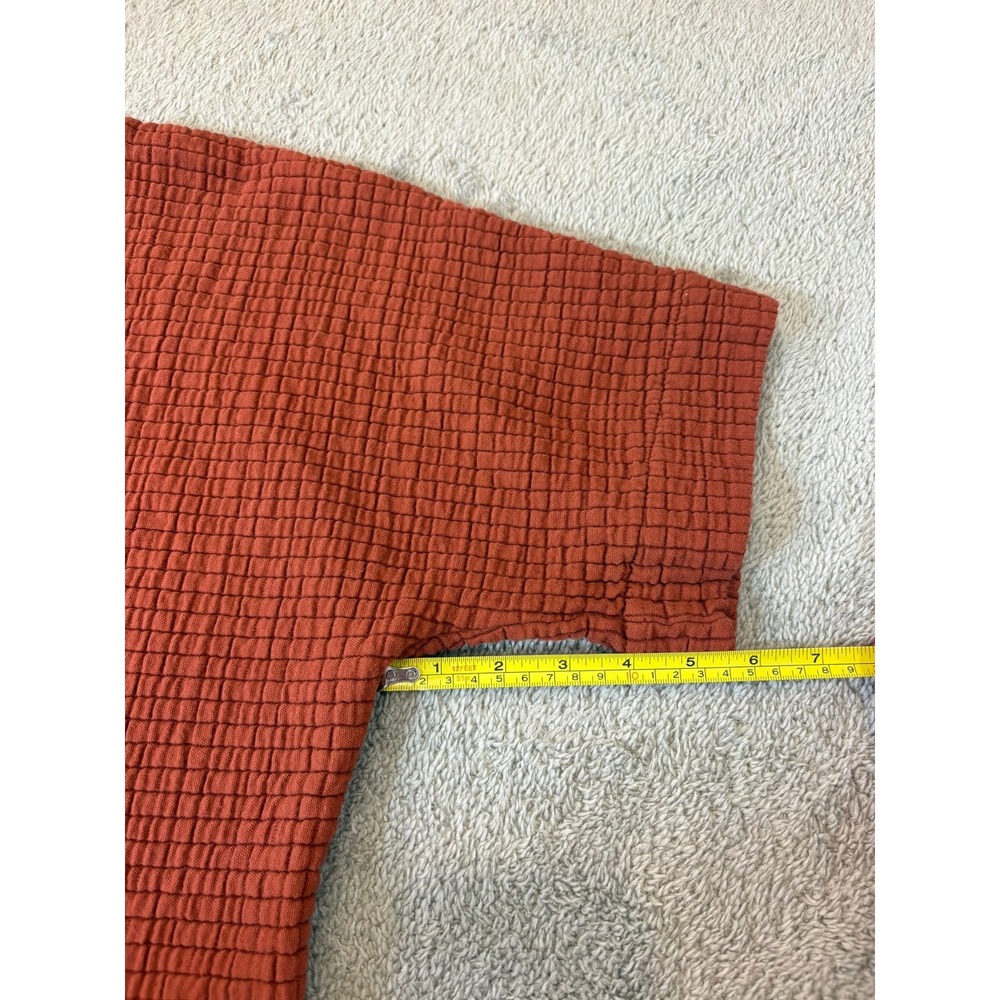 Curator SF Ayana Burnt Orange Waffle Gauze Boxy Drawstring Top Small Made in USA - Picture 7 of 10